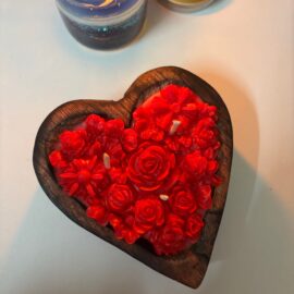 Wooden Heart Candle