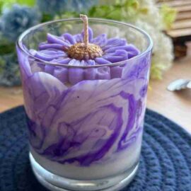 Marble Flower Candle